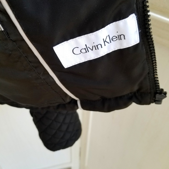 Calvin Klein Black Quilted Coat, Jacket Size Sm - Picture 11 of 16